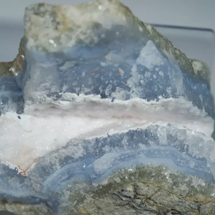 Błękitny agat, Chalcedon Malawi, Naturalny niebieski minerał, dekoracja, prezent, błękit, geoda, minerał (69).webp