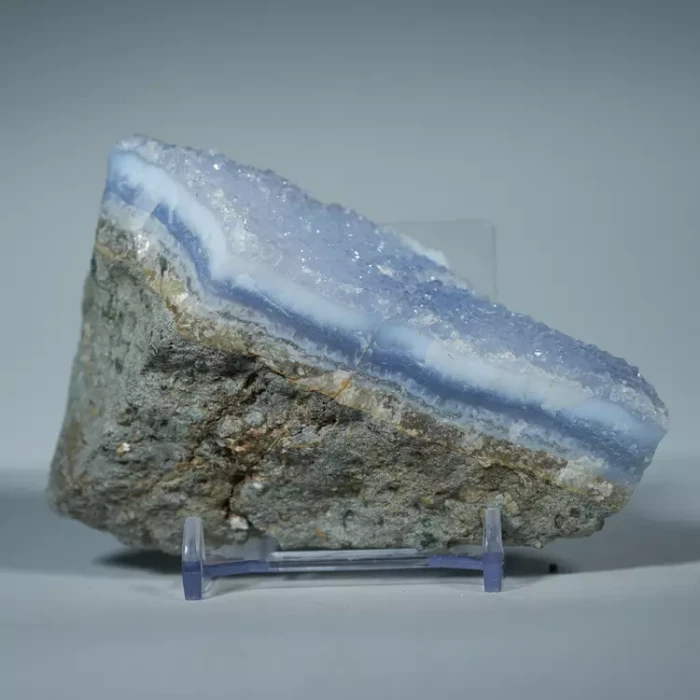 Błękitny agat, Chalcedon Malawi, Naturalny niebieski minerał, dekoracja, prezent, błękit, geoda, minerał (34).webp