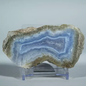 Błękitny agat, Chalcedon Malawi, Naturalny niebieski minerał, dekoracja, prezent, błękit, geoda, minerał (65).webp