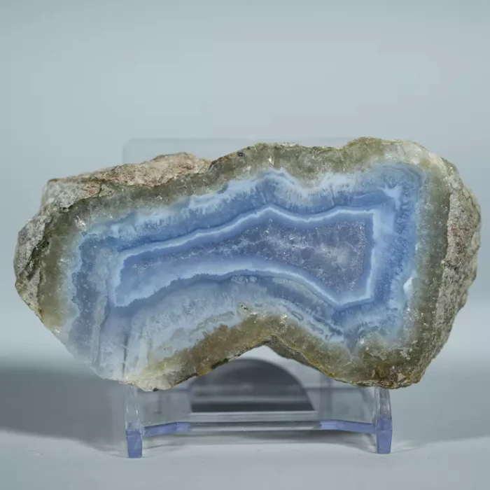 Błękitny agat, Chalcedon Malawi, Naturalny niebieski minerał, dekoracja, prezent, błękit, geoda, minerał (65).webp