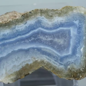 Błękitny agat, Chalcedon Malawi, Naturalny niebieski minerał, dekoracja, prezent, błękit, geoda, minerał (66).webp