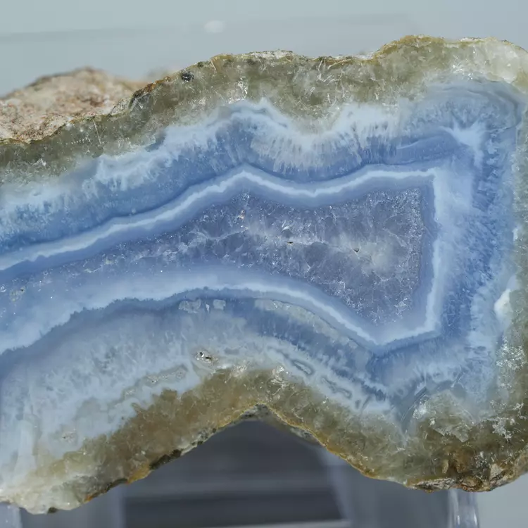 Błękitny agat, Chalcedon Malawi, Naturalny niebieski minerał, dekoracja, prezent, błękit, geoda, minerał (66).webp