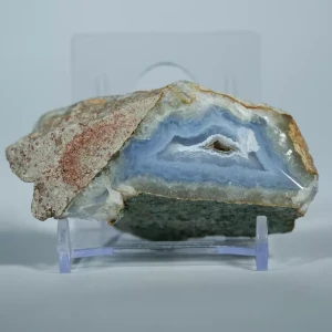 Błękitny agat, Chalcedon Malawi, Naturalny niebieski minerał, dekoracja, prezent, błękit, geoda, minerał (118).webp