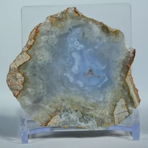 Błękitny agat, Chalcedon Malawi, Naturalny niebieski minerał, dekoracja, prezent, błękit, geoda, minerał (116).webp